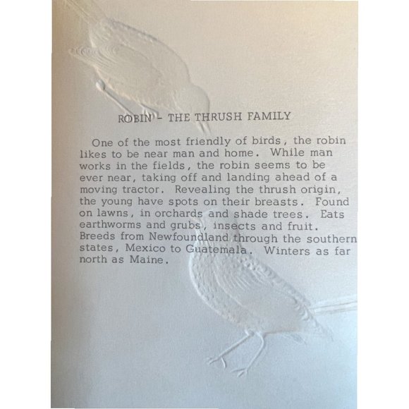 Vtg GREETING CARDS "Winged Beauties" Watercolor Birds Embossed Full Set Ephemera - Picture 6 of 15